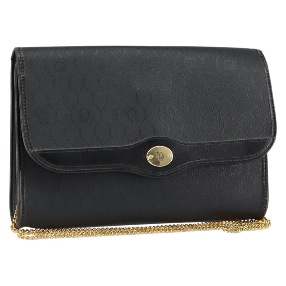 Christian Dior Vintage Honeycomb Flap Coated Canvas